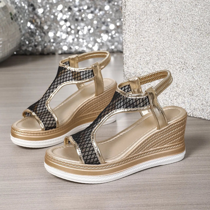 Selora – Bride réglable, talon compensé, sandales