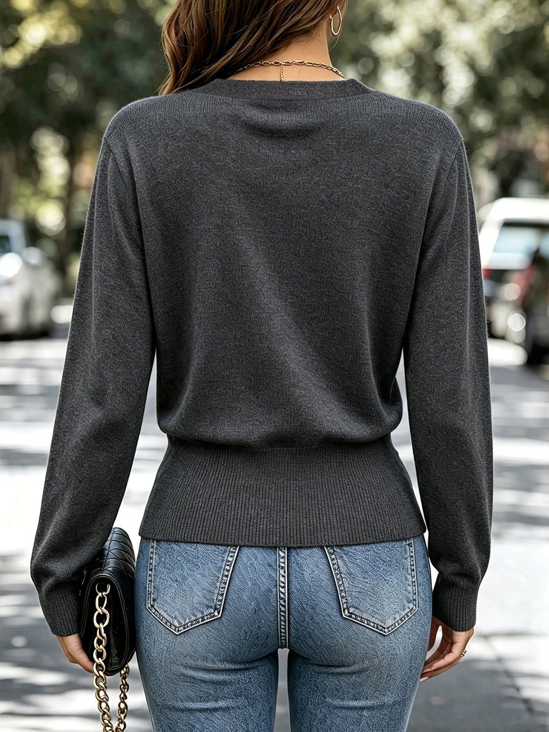 Calira – Pull en maille à col croisé