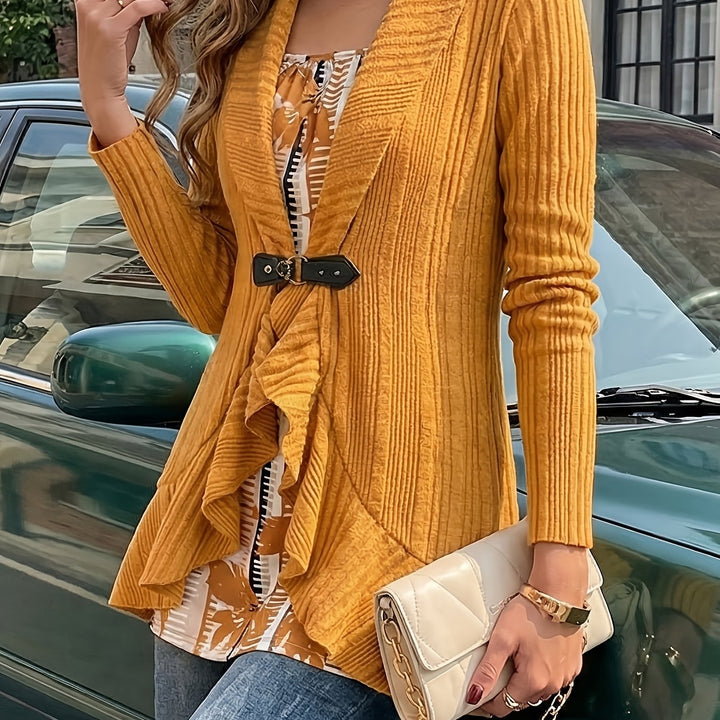Zelara – Ensemble deux pièces en maille côtelée, blouse longue