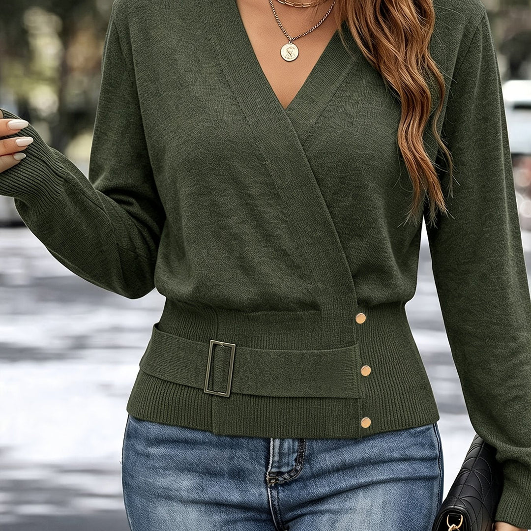 Calira – Pull en maille à col croisé