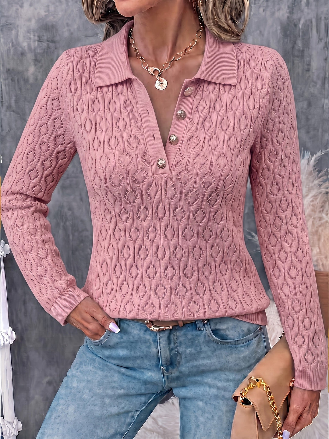 Avenya – pull polo en maille aérée
