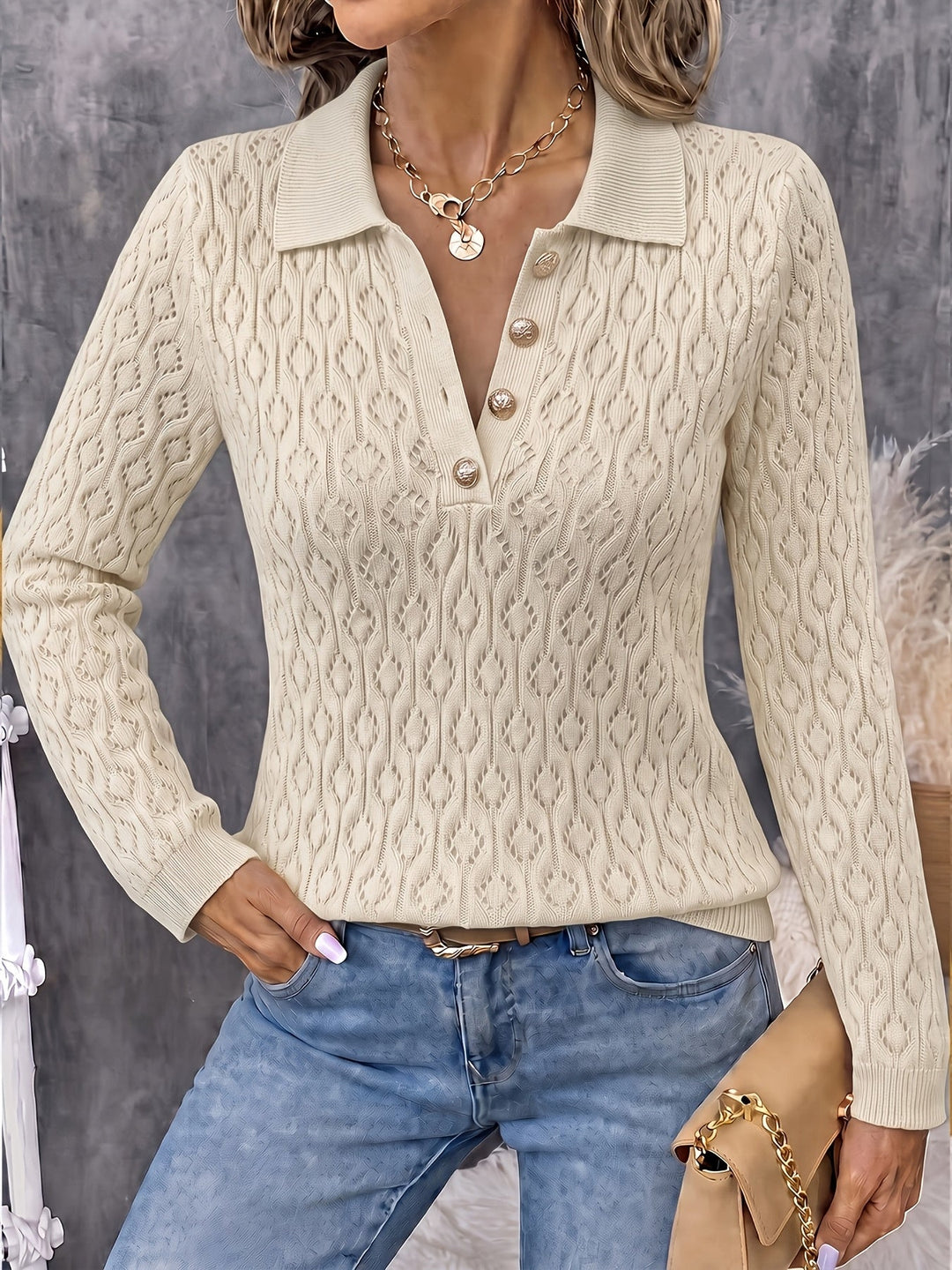 Avenya – pull polo en maille aérée