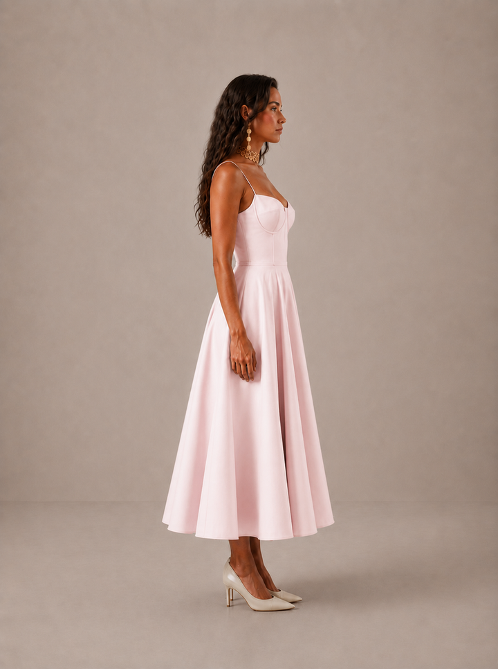 Averla – Robe en tissu technique à décolleté en cœur