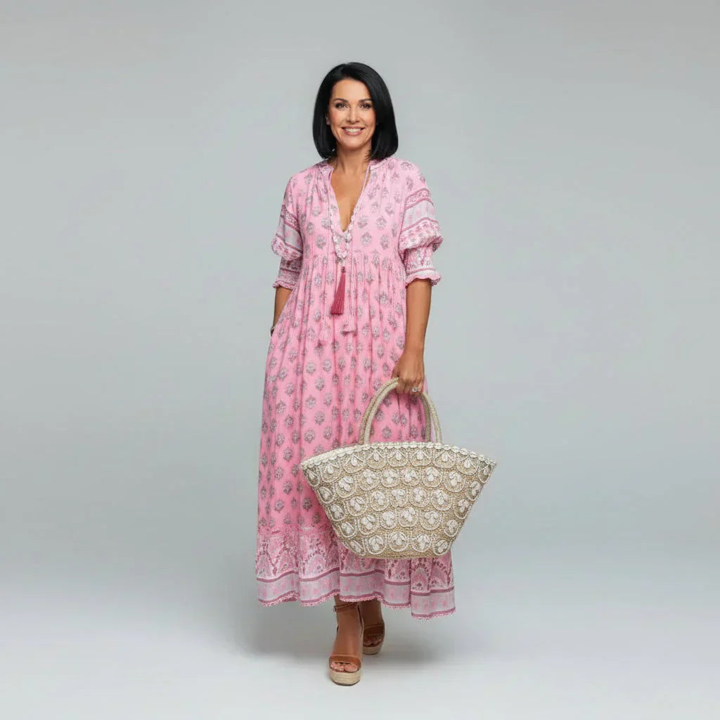Sorali – robe midi avec lien à franges
