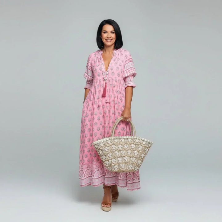 Sorali – robe midi avec lien à franges