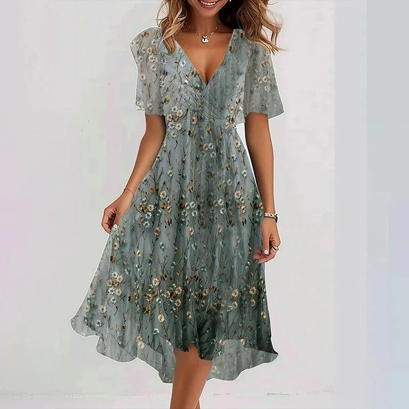Virela – Robe tissée à découpes effet contour