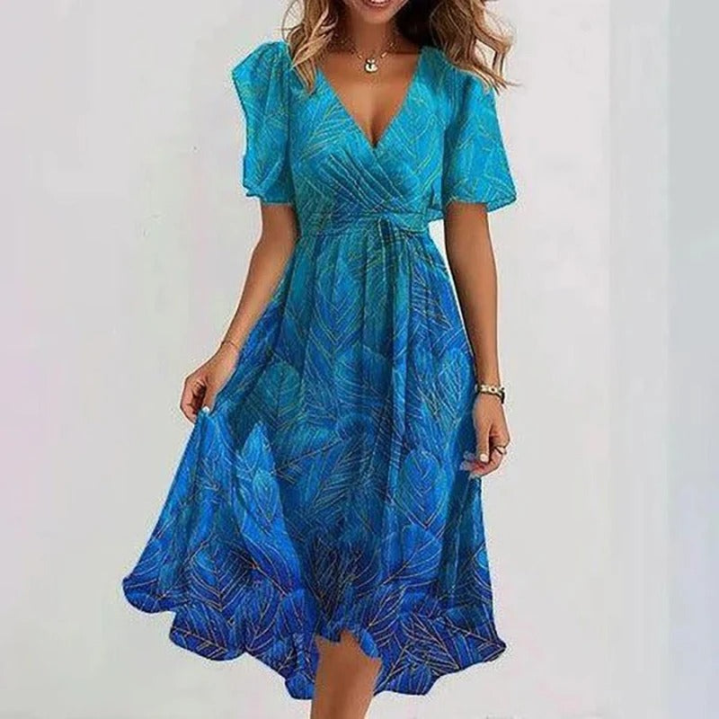 Virela – Robe tissée à découpes effet contour