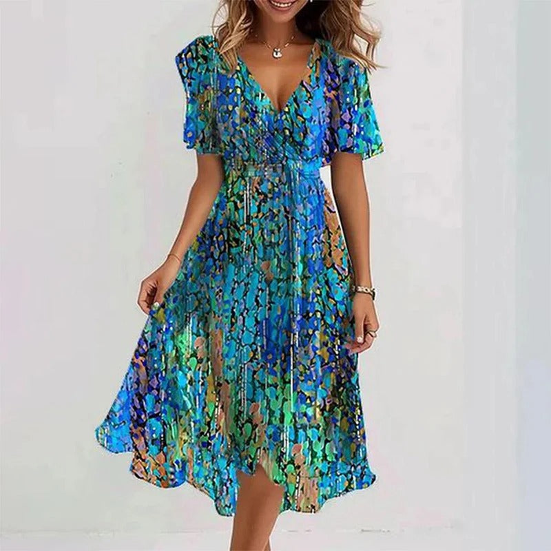 Virela – Robe tissée à découpes effet contour
