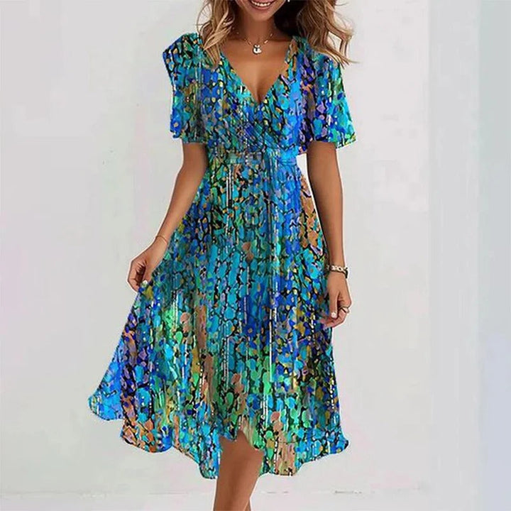 Virela – Robe tissée à découpes effet contour
