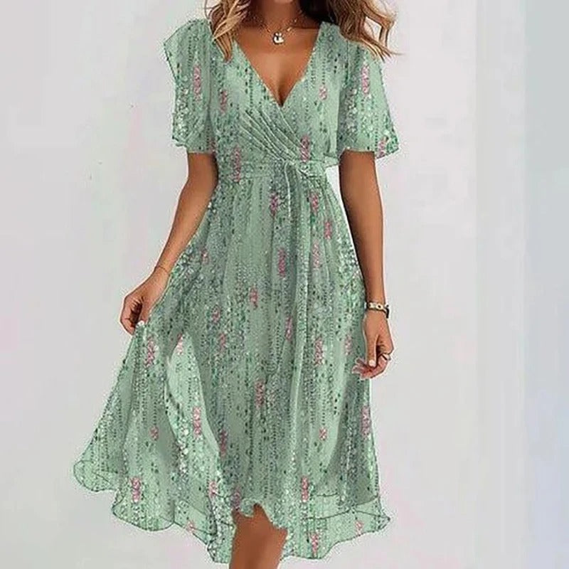 Virela – Robe tissée à découpes effet contour