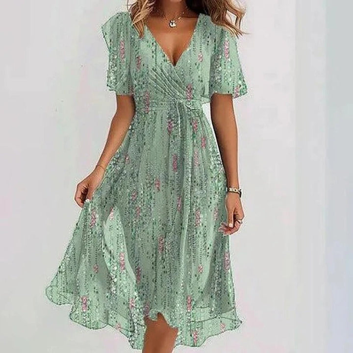 Virela – Robe tissée à découpes effet contour