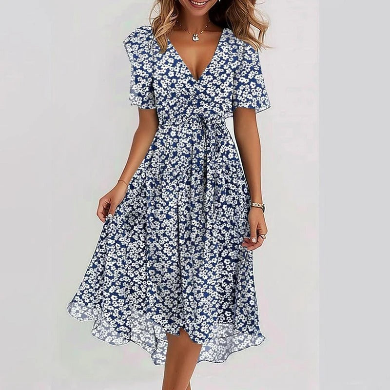 Virela – Robe tissée à découpes effet contour