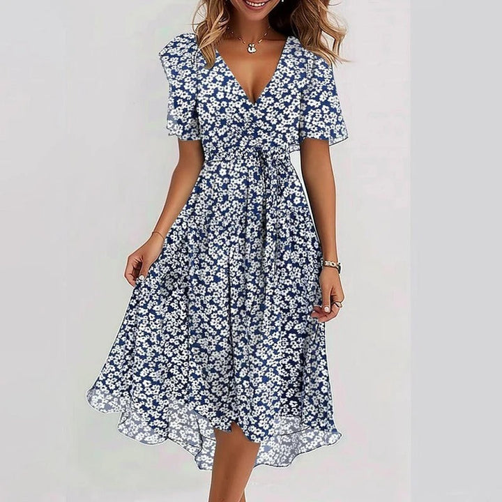 Virela – Robe tissée à découpes effet contour