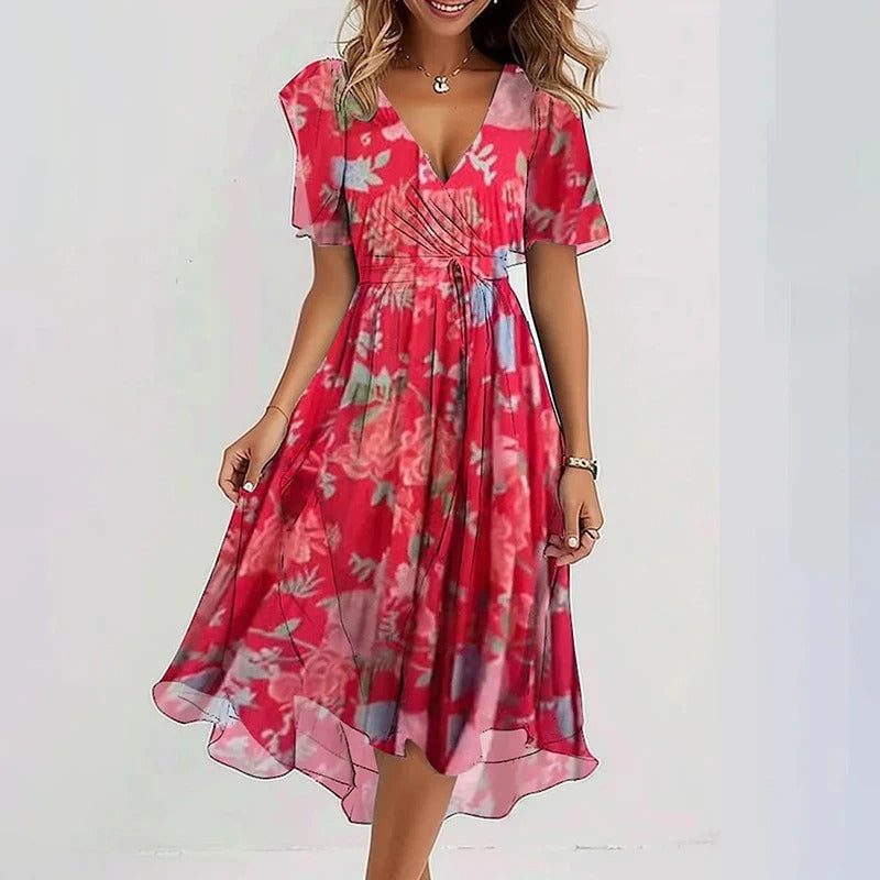 Virela – Robe tissée à découpes effet contour