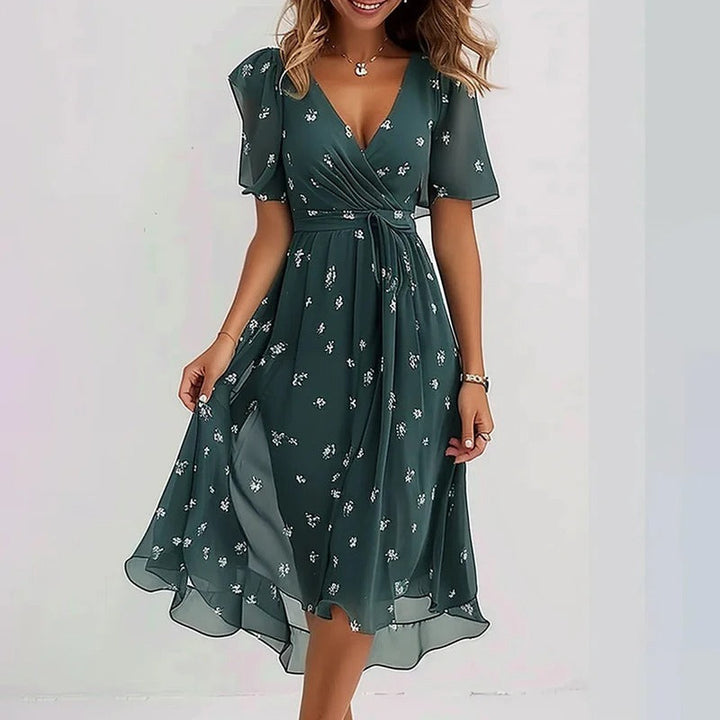 Virela – Robe tissée à découpes effet contour