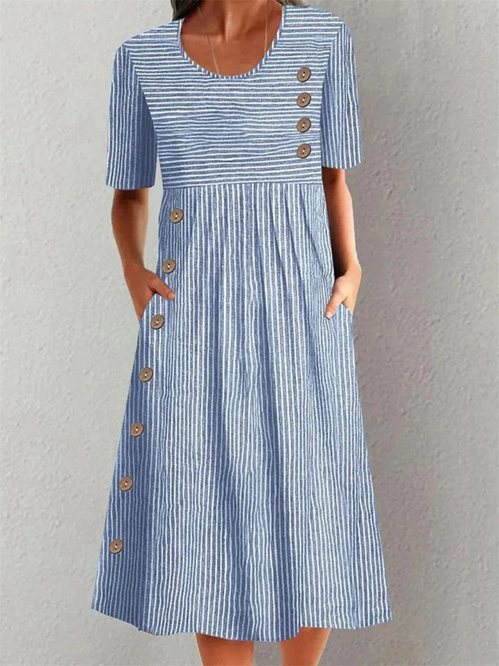 Mevara – robe d'été tissée rayée