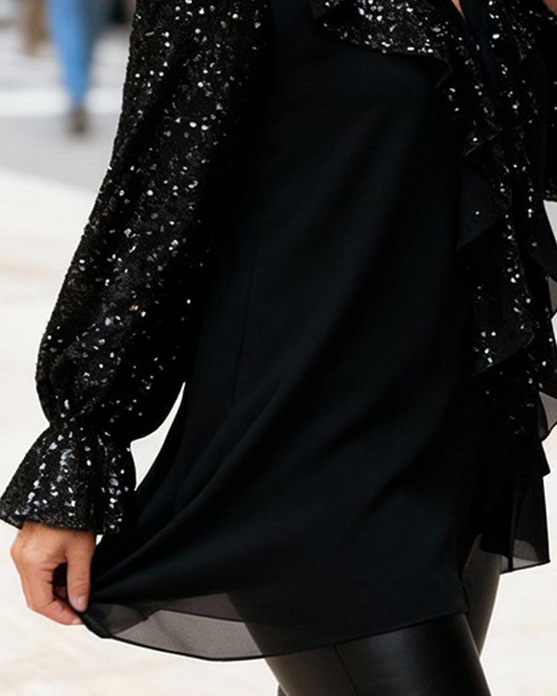 Noreli – Blouse tissée à col volant