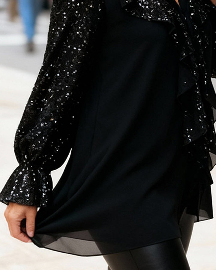 Noreli – Blouse tissée à col volant