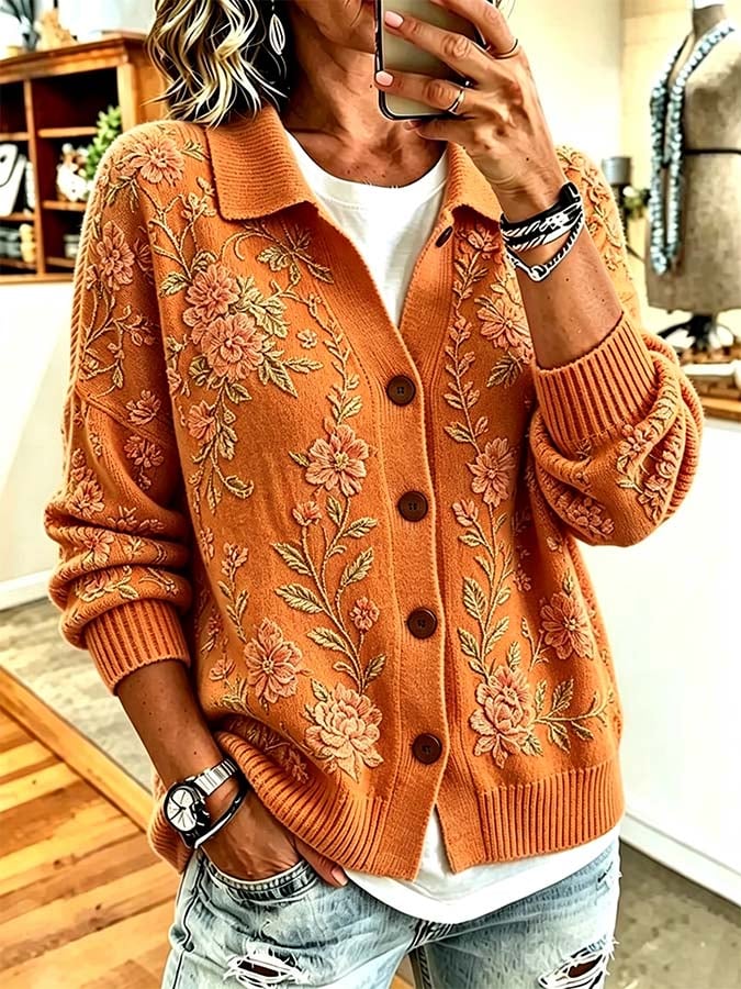 Avyra – Cardigan en tricot imprimé