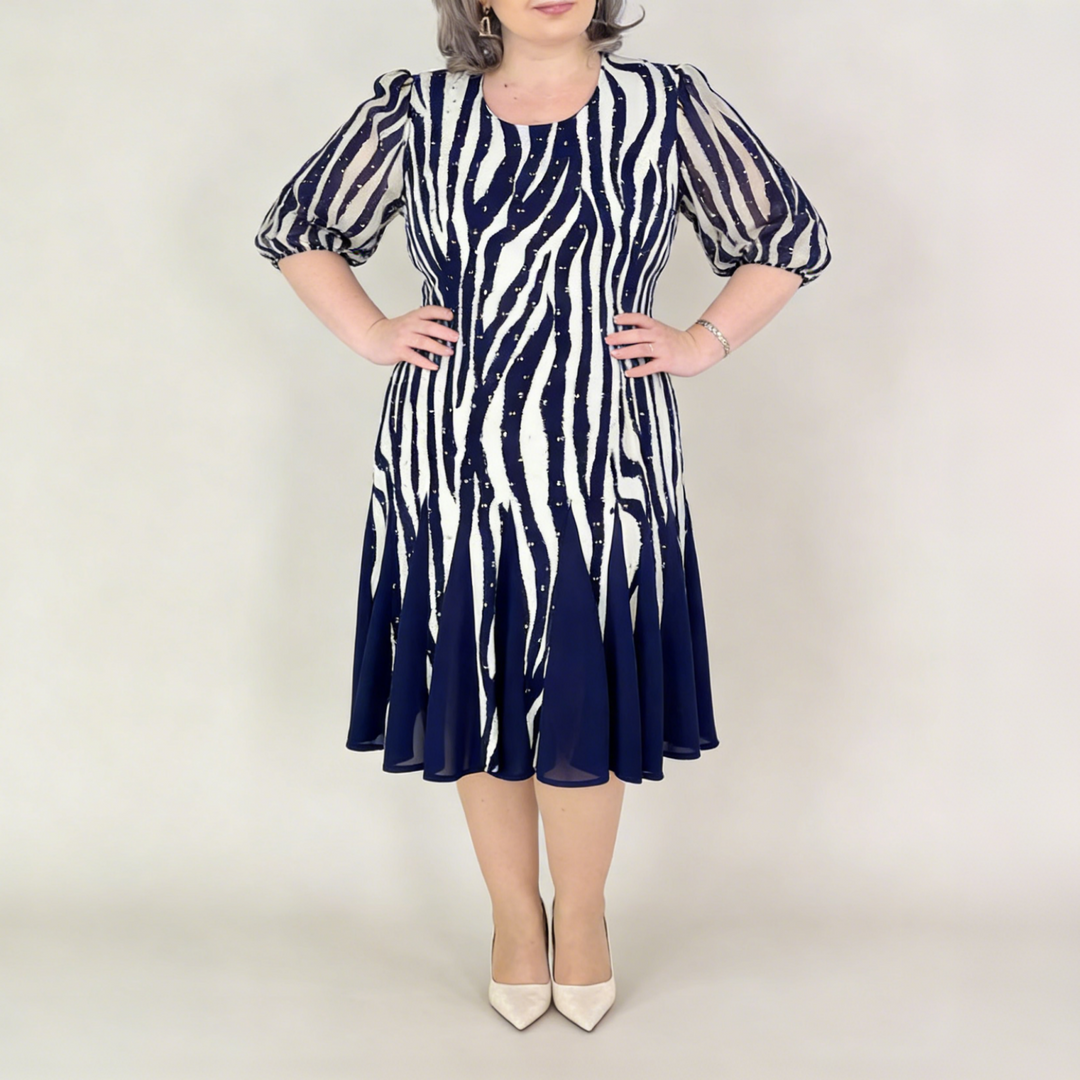 Rilena – robe tricotée à manches en résille