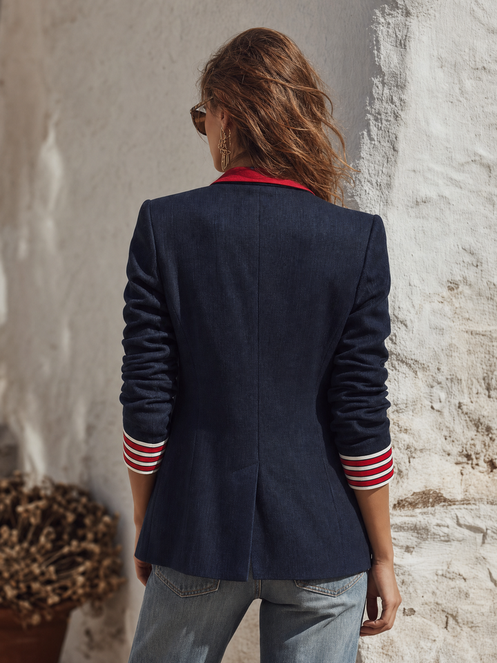 Naleva – blazer à double boutonnage en mélange de coton