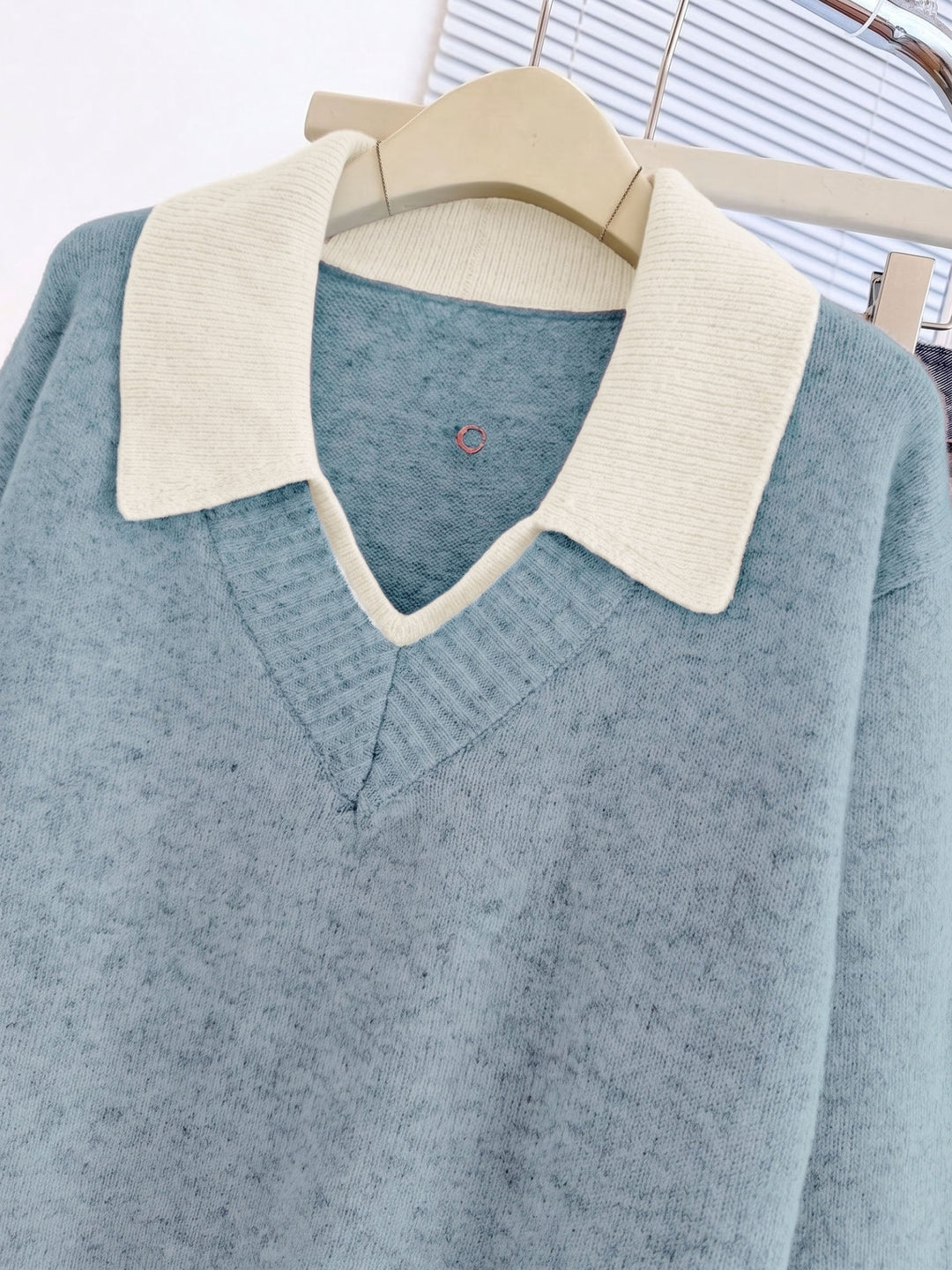 Cirelle – Col contrasté à double épaisseur en tricot, pull