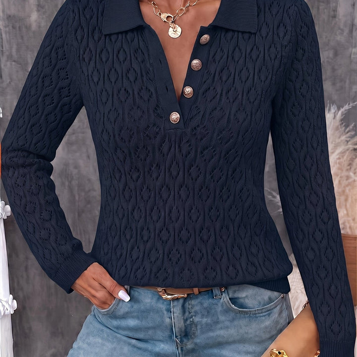 Avenya – pull polo en maille aérée