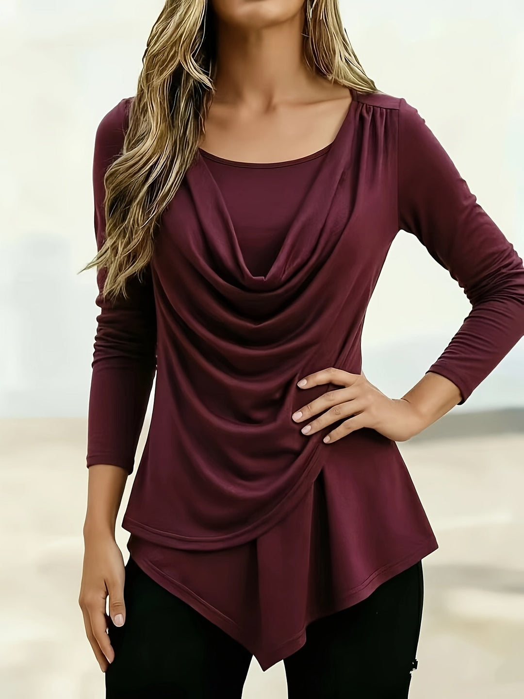 Arlysa – t-shirt à col rond en jersey extensible