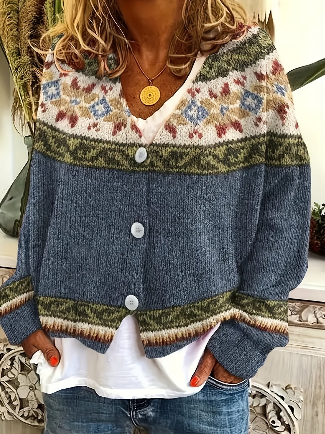 Mireva – gilet en maille à blocs de couleur
