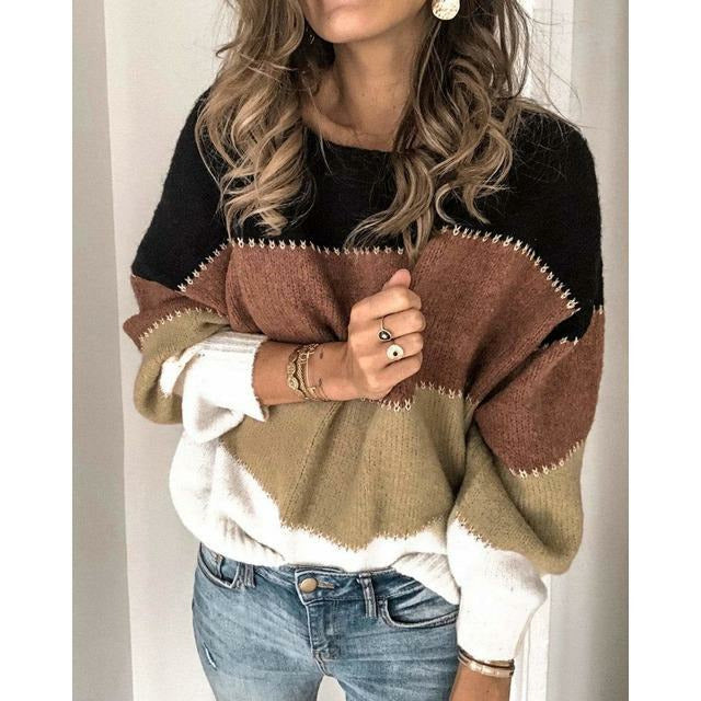 Ilyra – Pull en mohair à empiècements rayés