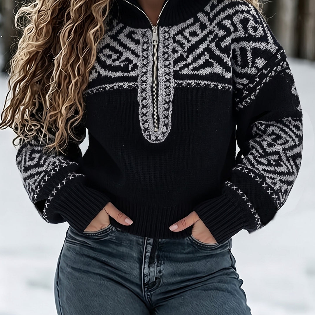 Calyne – Pull en tricot jacquard Fair Isle
