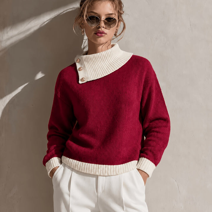 Calira – Pull en tricot à col asymétrique