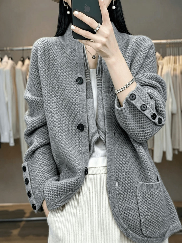 Vesara – cardigan en tricot à col montant