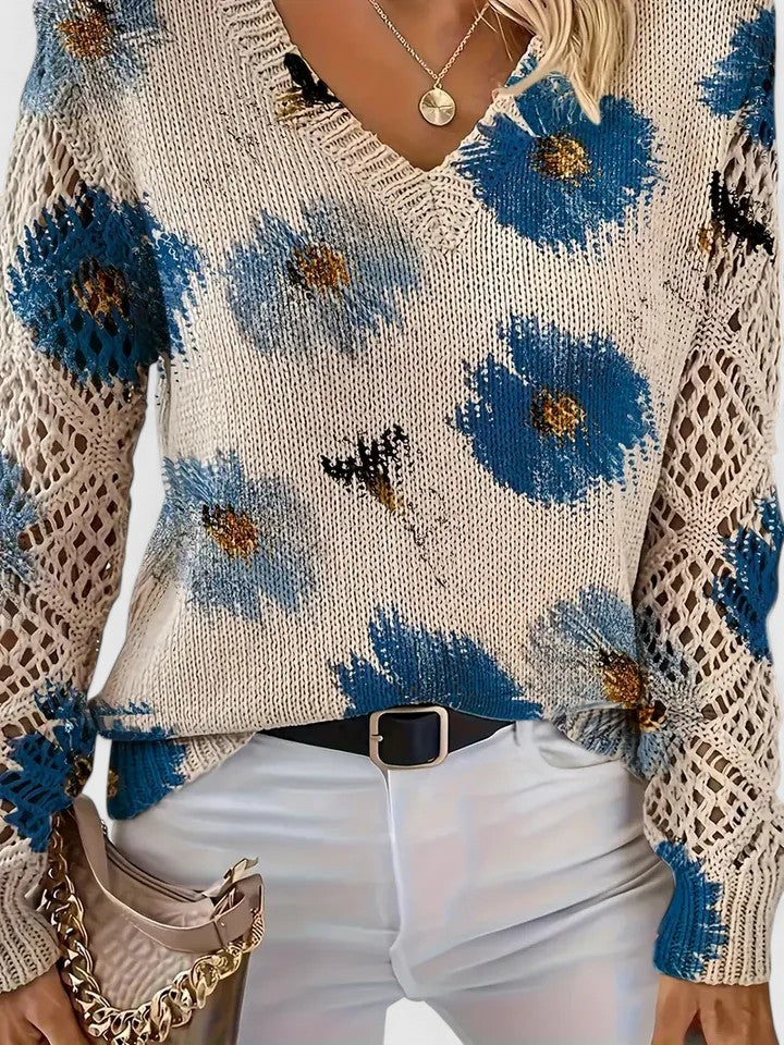 Rivena – pull col V en maille fine