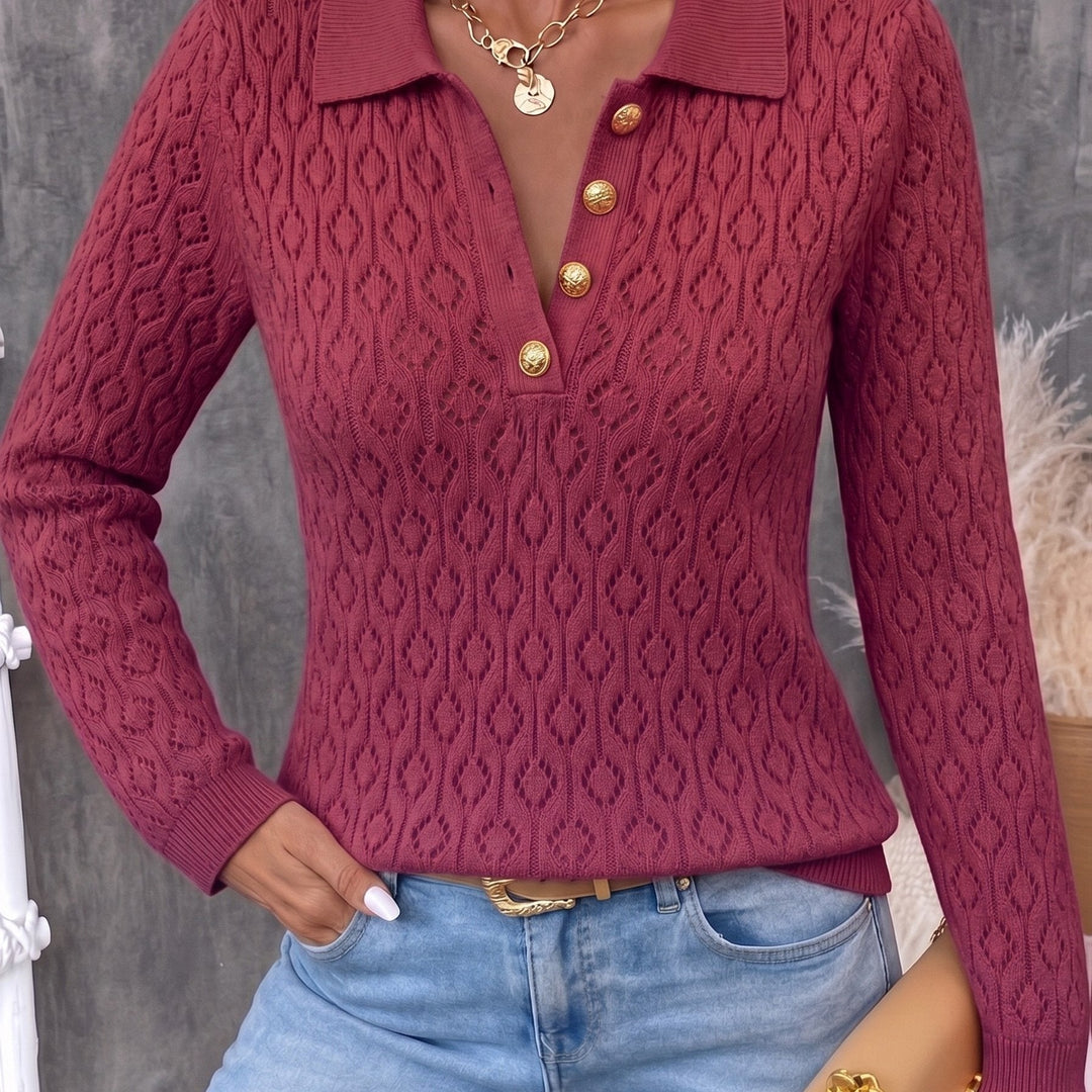 Avenya – pull polo en maille aérée