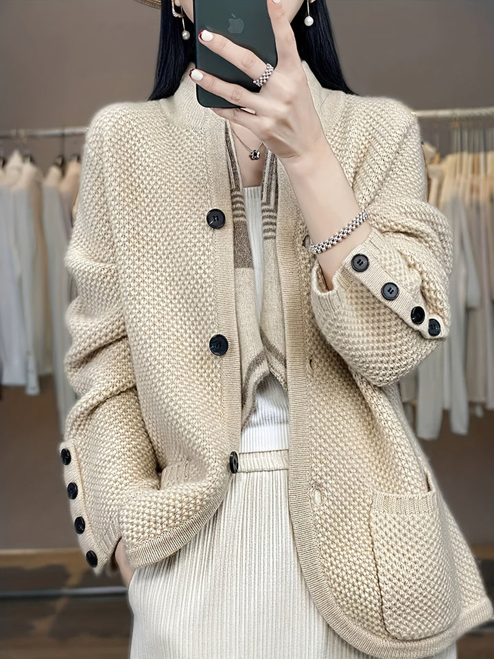 Vesara – cardigan en tricot à col montant