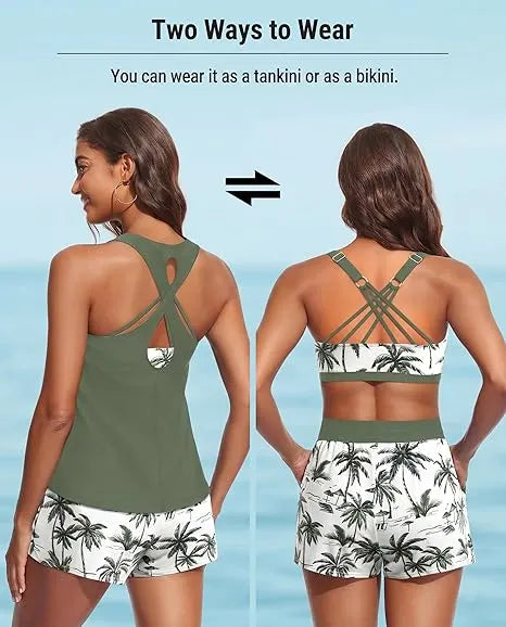 Rilena – Ensemble de tankini en tricot avec shorty à poches