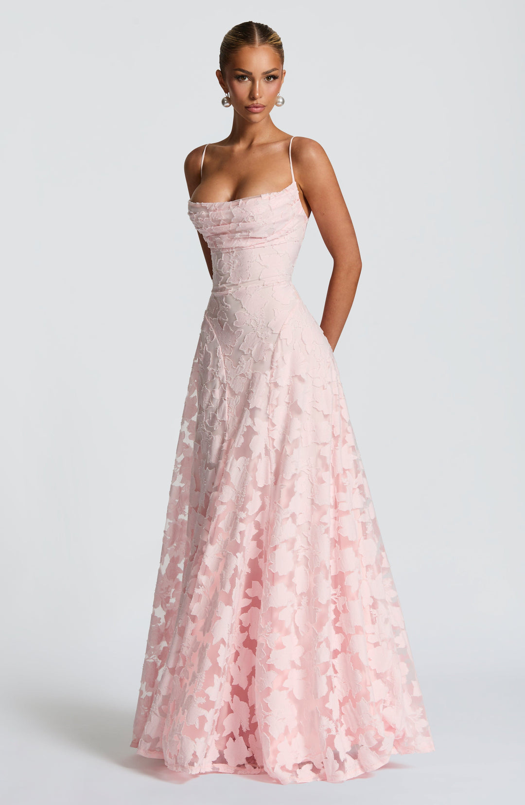 Caleia – Robe longue en dentelle à corset