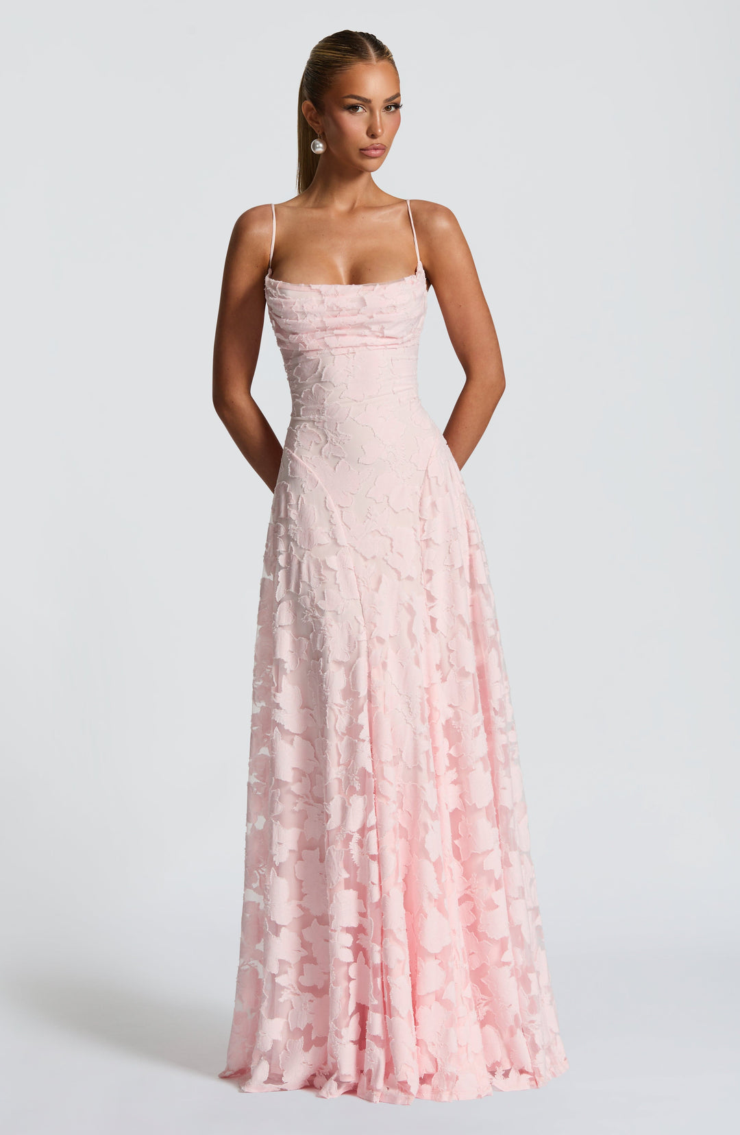 Caleia – Robe longue en dentelle à corset