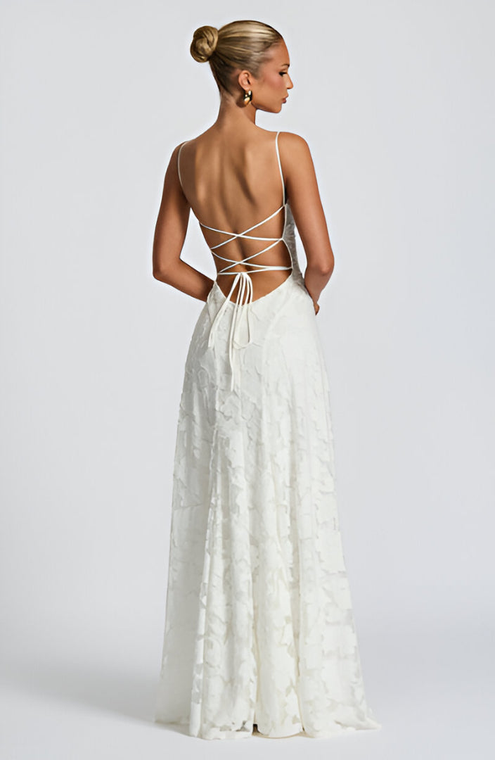 Caleia – Robe longue en dentelle à corset