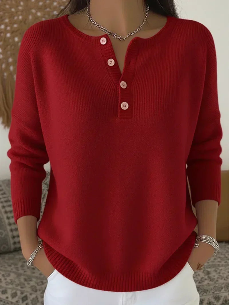 Noreva – Pull en maille à patte Henley