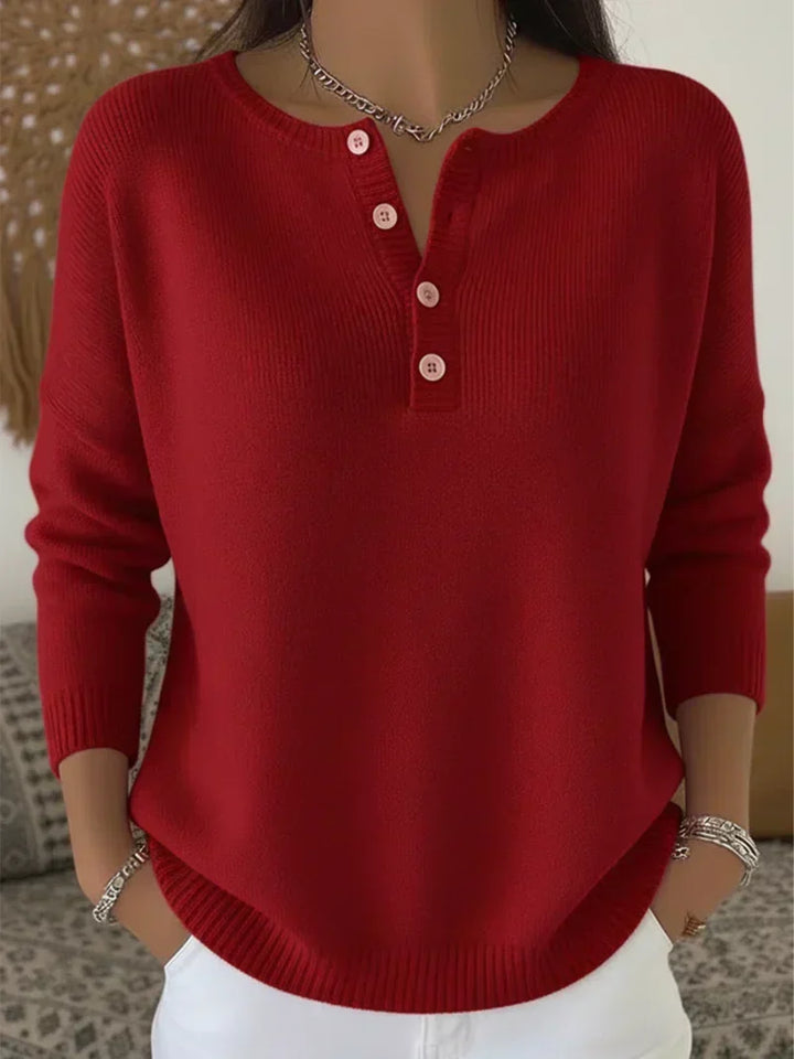 Noreva – Pull en maille à patte Henley