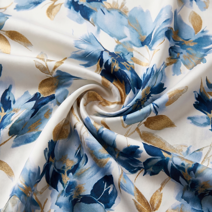 Evadra – Robe midi à imprimé métallisé avec nœud à la taille
