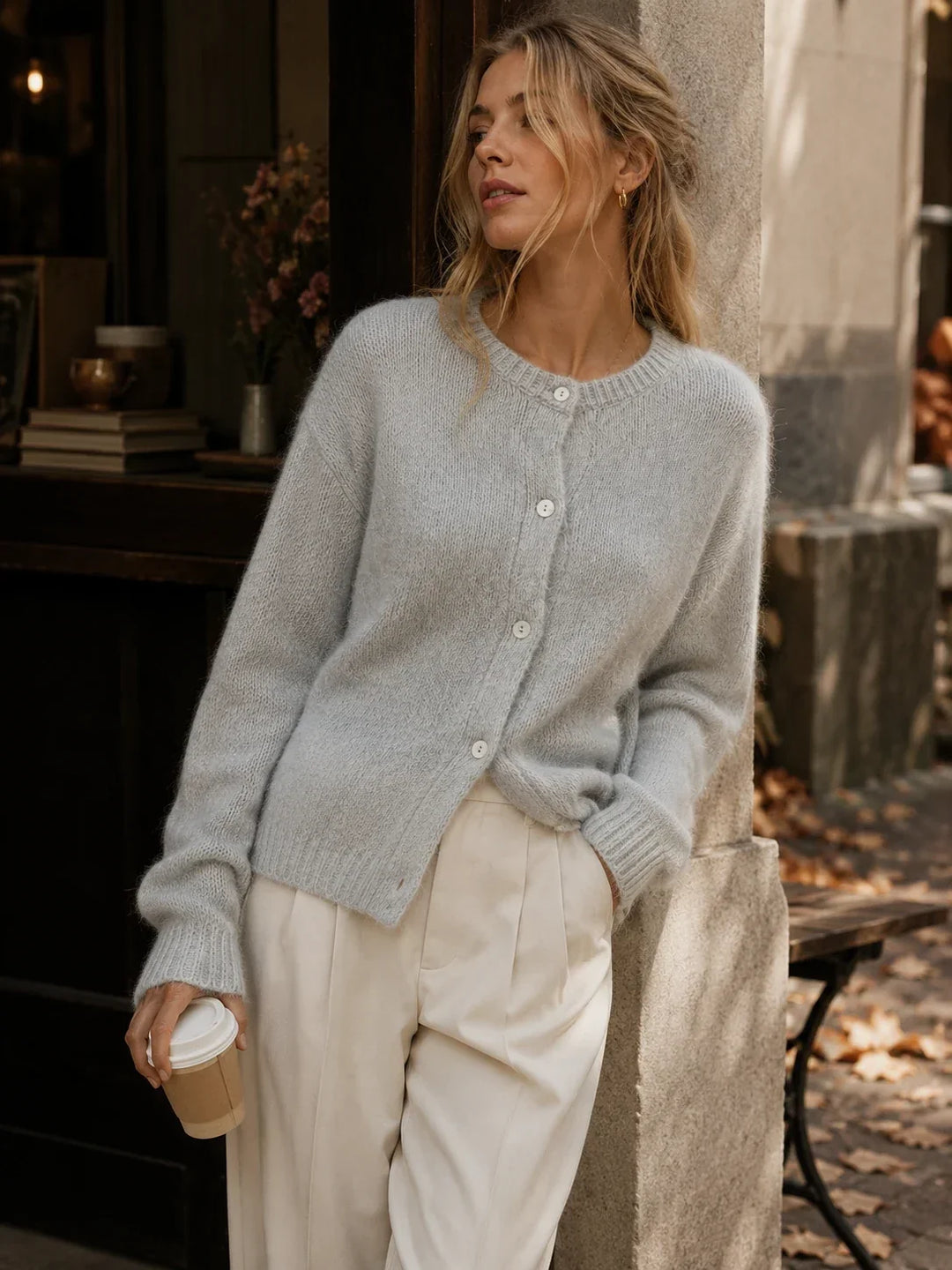 Ilyra – cardigan boutonné en maille