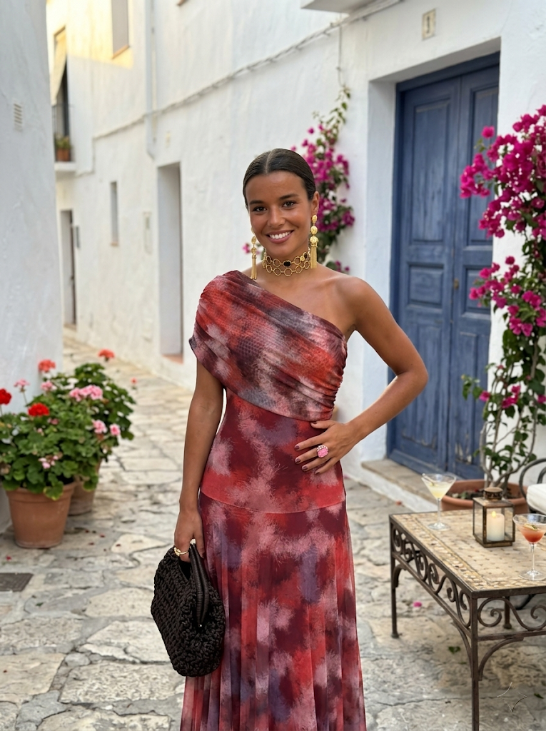 Virela – À épaules dénudées et coupe portefeuille, en microfibre, robe maxi