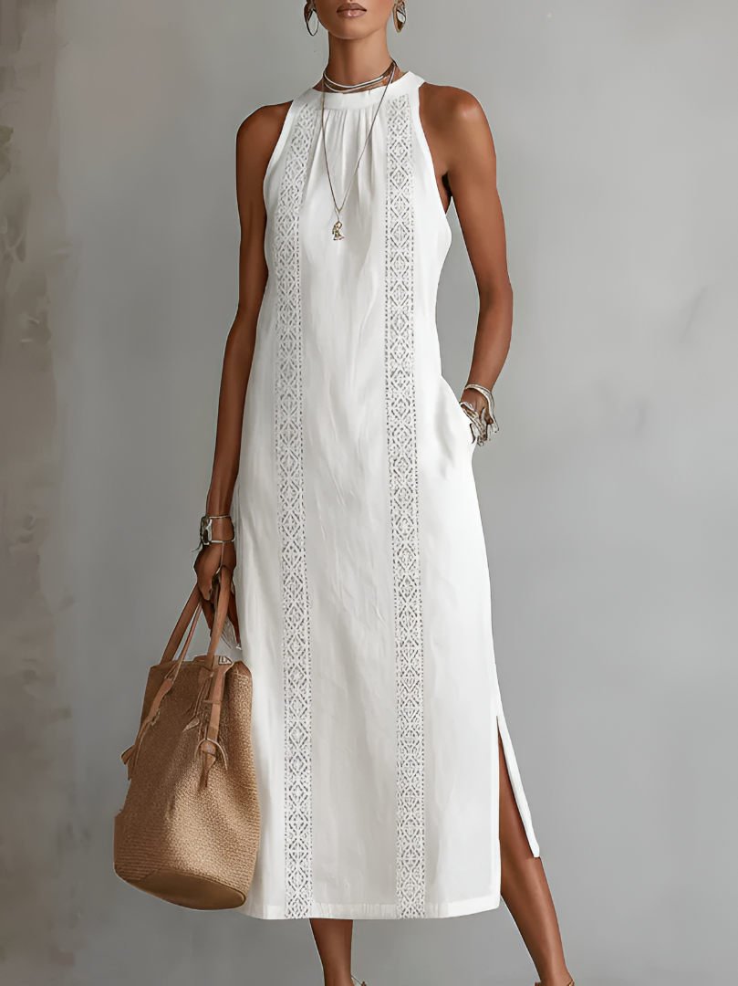 Tevara – Col montant, en tissu technique, robe midi