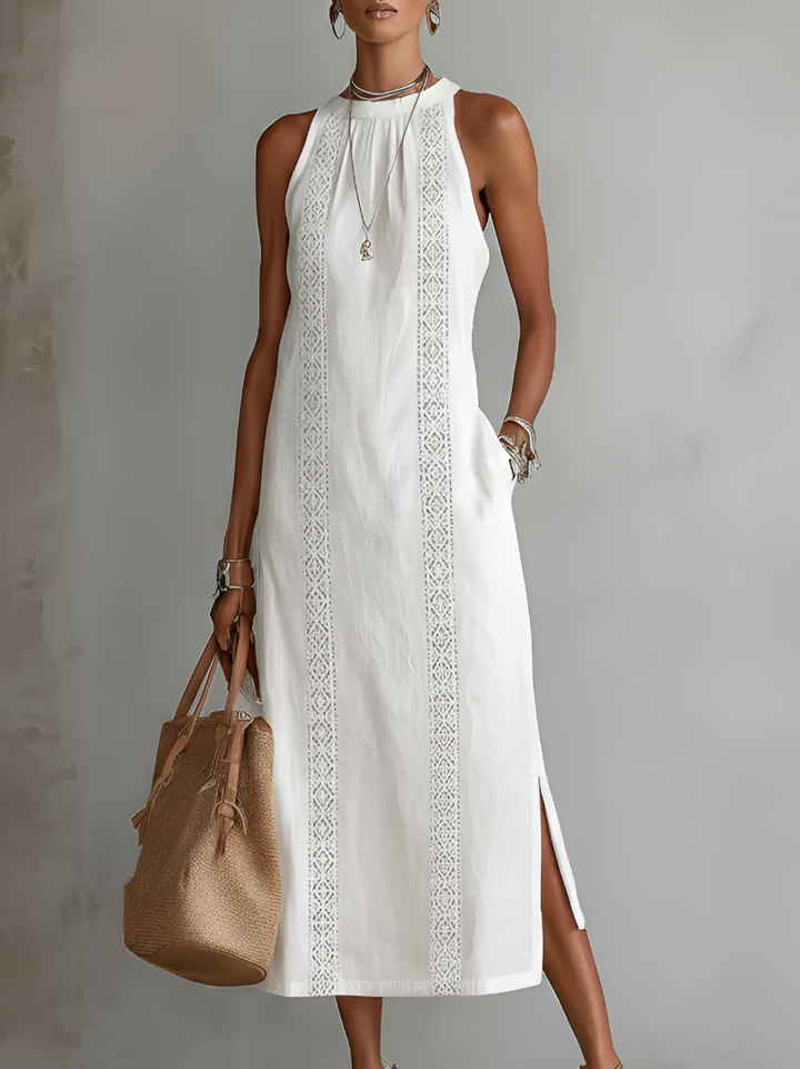 Tevara – Col montant, en tissu technique, robe midi