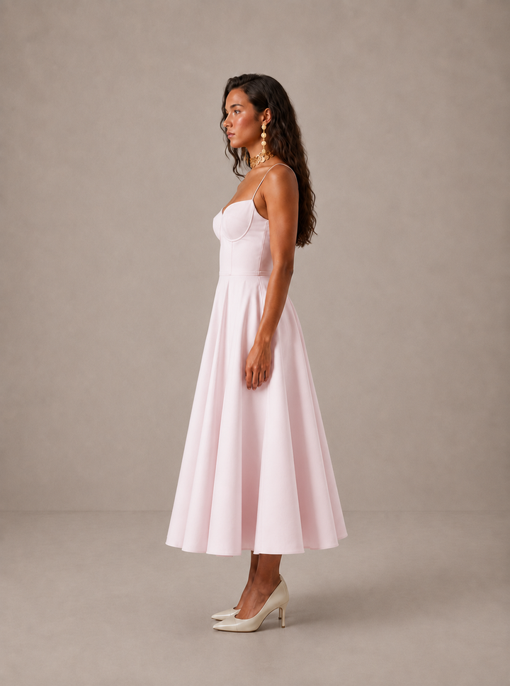 Averla – Robe en tissu technique à décolleté en cœur
