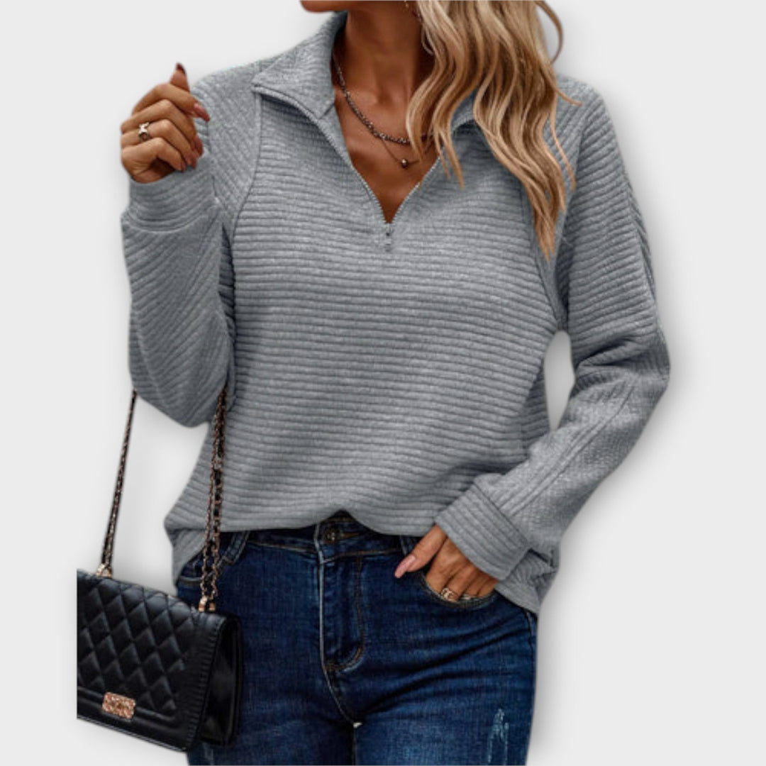 Zareli – Pull zippé en laine mélangée