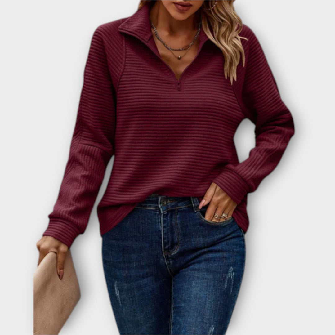 Zareli – Pull zippé en laine mélangée